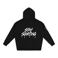 Stay Scooting Oversized Fleeced Hoodie — back view with Stay Scooting graphic
