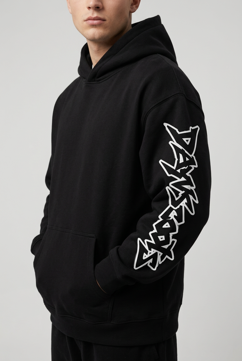 Stay Scooting hoodie — sleeve with vertical design